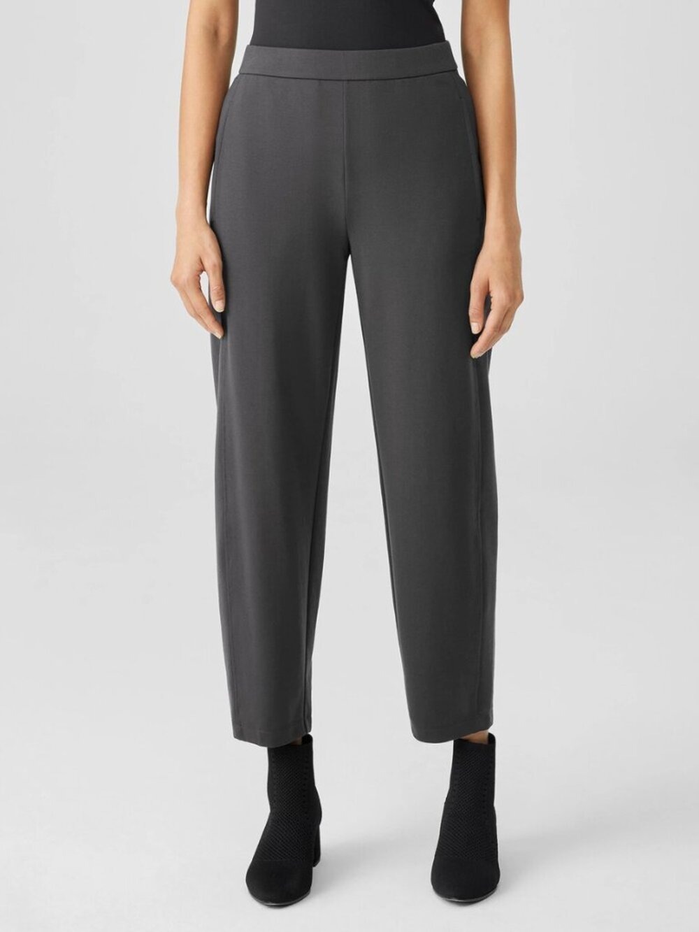 Eileen Fisher Lantern Pants Organic Cotton Gray Pointe Women's Size L